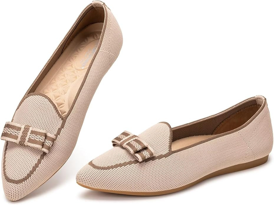 BEJINASH Women's Loafer Flats Casual Knit Fabric Lightweight Dressy Shoes Washable Elegant Pointe... | Amazon (US)
