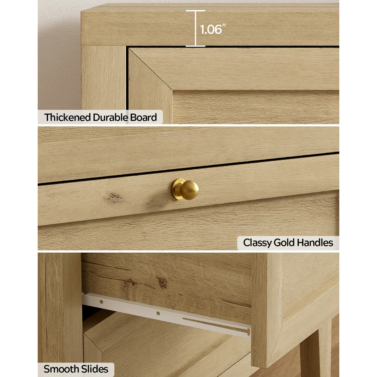 Farmhouse Nightstand With Build-In Power Strip For Bedroom, Living RoomByLark Manor™5.0Rated 5 ... | Wayfair North America