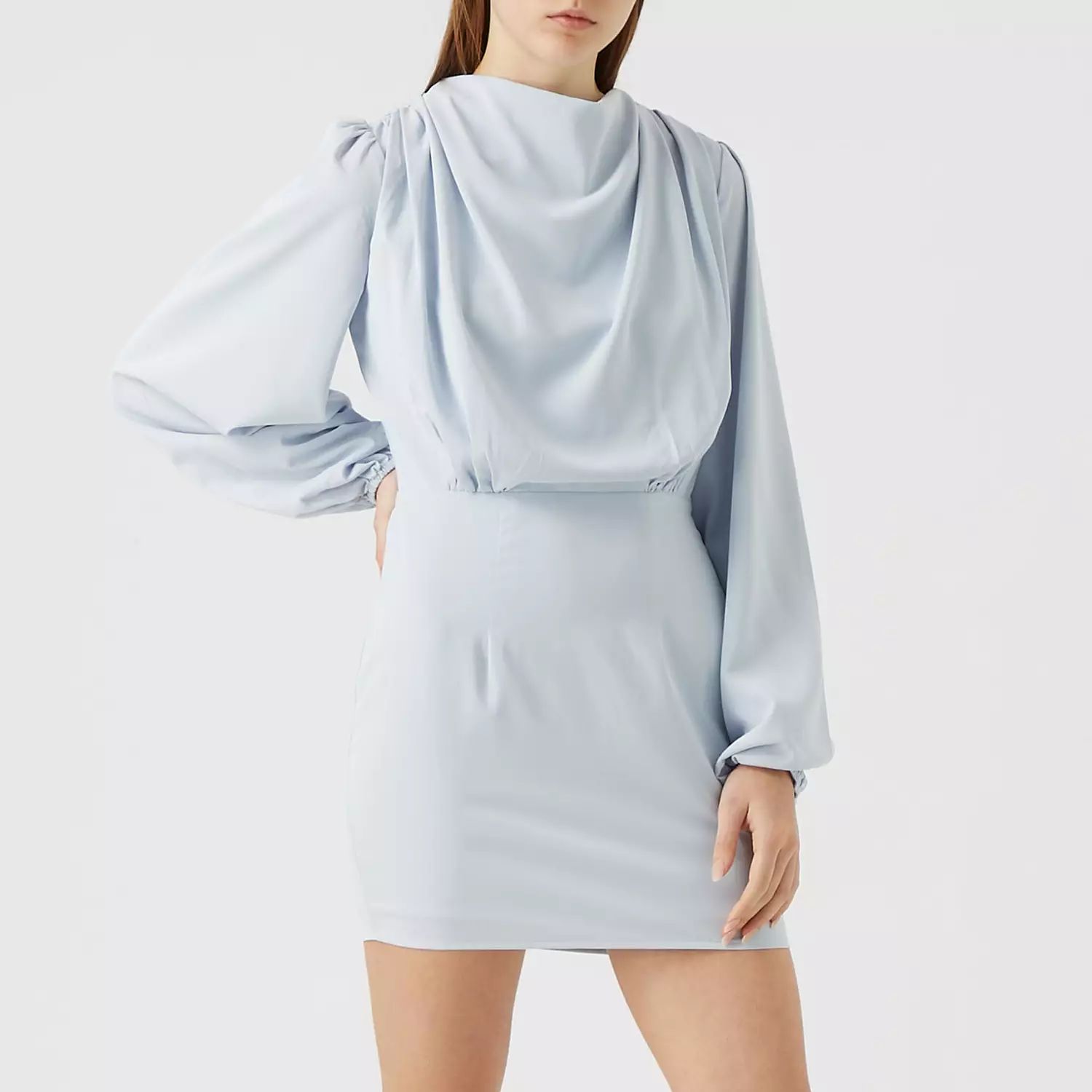 PRETTY LAVISH Rachel Pleated Mini Dress - Light Blue | Arnotts