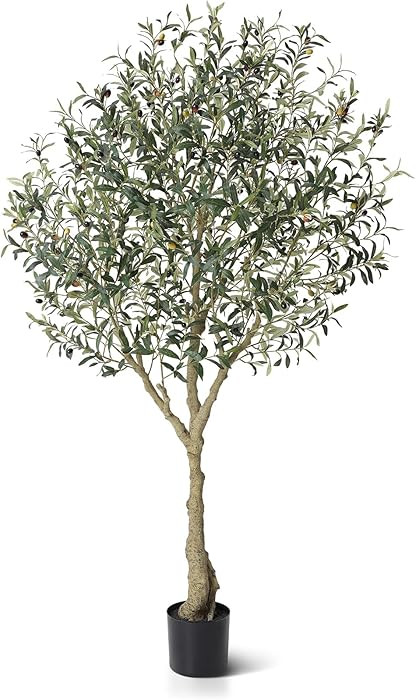 LOMANTO Olive Trees Artificial Indoor, 7Ft Artificial Olive Plants, Tall Faux Olive Tree, Fake To... | Amazon (US)