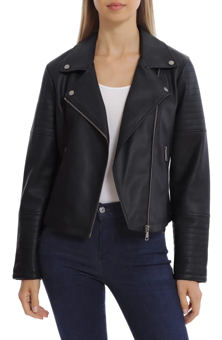 Faux Leather Crop Moto Jacket | Nordstrom Rack