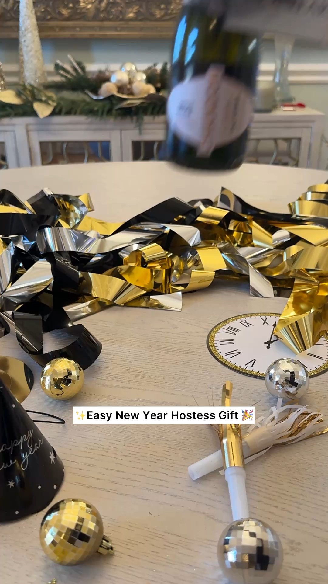 If you’re headed to a New Year’s Eve party, this is the easiest DIY hostess gift you can bring 🎉✨

All you need is a bottle of bubbly, a bold black + gold bow, and a festive tag — it comes together in minutes but looks so thoughtful and elevated. Perfect for last-minute plans when you still want your gift to feel special.

#DIYHostessGift
#NewYearsEveGift
#EasyGiftIdea
#diygift 
#GiftIdeas


#LTKSeasonal #LTKGiftGuide #LTKHoliday