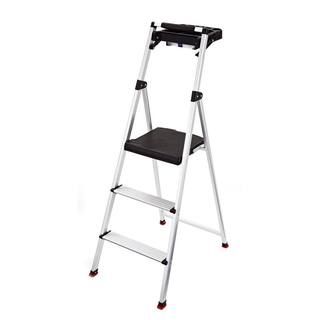 3-Step Aluminum Step Stool with Project Tray 225 lb. Load Capacity Type II Duty Rating | The Home Depot
