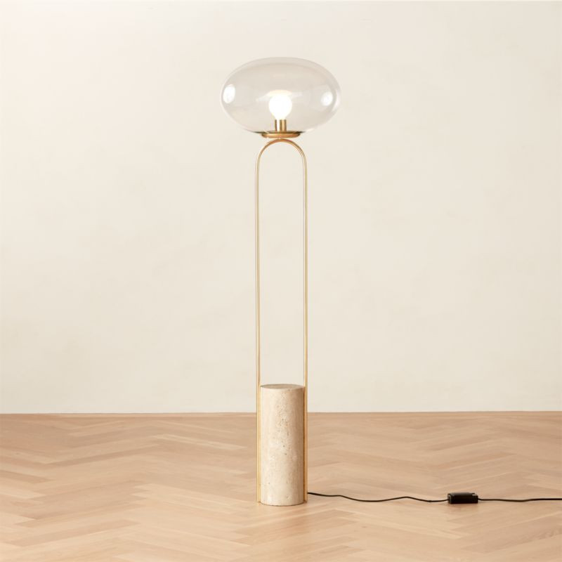 Polo Travertine Floor Lamp + Reviews | CB2 | CB2