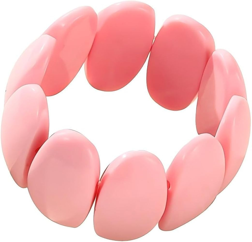 Pingyongchang Chunky Multicolor Acrylic Bangle for Women Wide Irregular Large Square Resin Bracel... | Amazon (US)