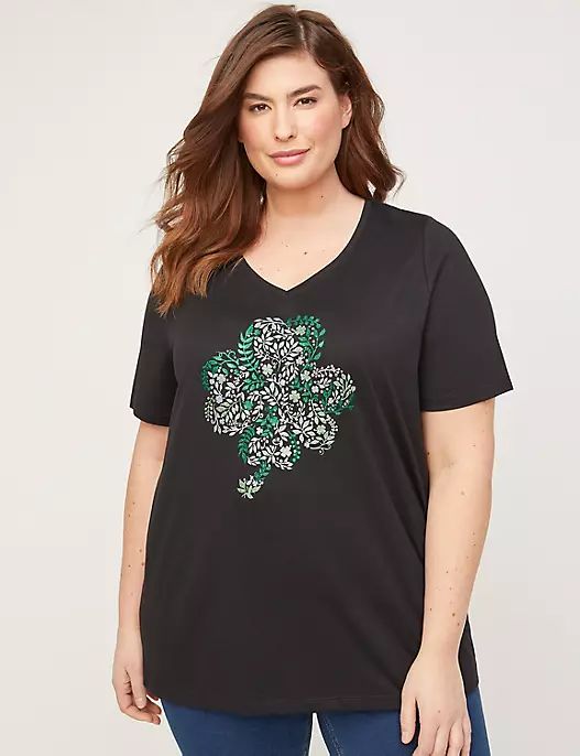 Clover Shimmer Tee | Catherines Global