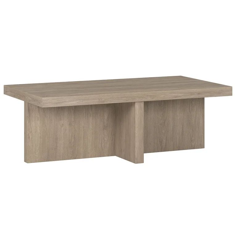 Evelyn&Zoe Elna 44" Wide Rectangular Coffee Table, Antiqued Gray Oak | Walmart (US)