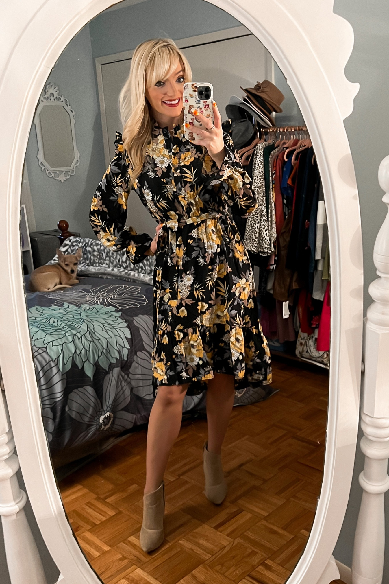 Fall floral dress - Thanksgiving dress - wear to work - business casual - teacher outfit - office style - teacher style - Amazon Fashion - Amazon Finds 

#LTKunder50 #LTKworkwear #LTKSeasonal