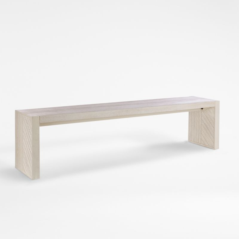 Dunewood Whitewashed Dining Bench + Reviews | Crate & Barrel | Crate & Barrel
