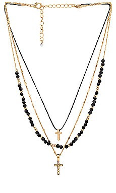8 Other Reasons Cross Layered Necklace in Black from Revolve.com | Revolve Clothing (Global)