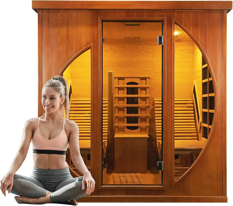 ZONEMEL Far Infrared 2 Person Wooden Sauna Room with Recliner, Red Cedar Luxury Indoor Sauna with... | Amazon (US)