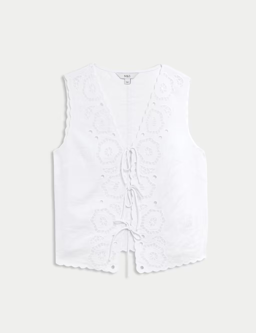Linen Rich Cutwork Detail Top | Marks & Spencer (UK)