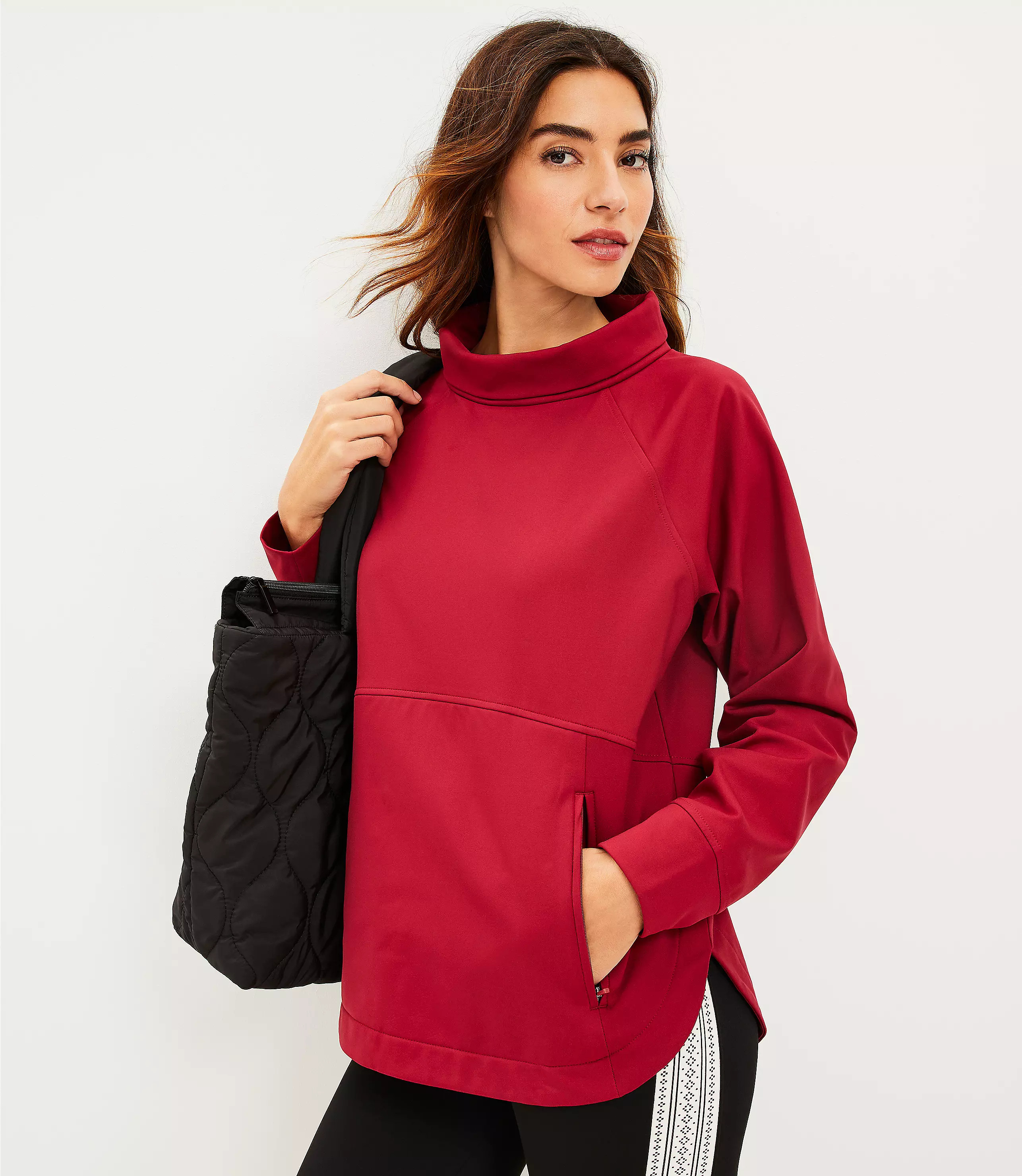 Lou & Grey Sporty Brushed Back Pocket Tunic Top | LOFT