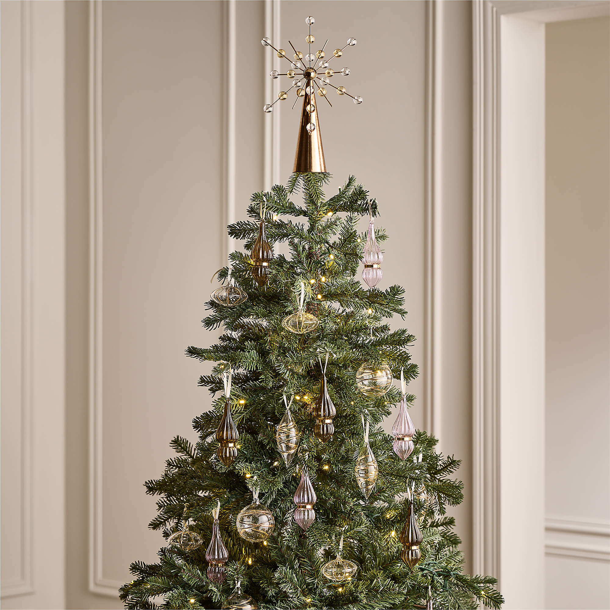 Cardinale Teardrop Lavender Glass Christmas Tree Ornament 6" | CB2 | CB2