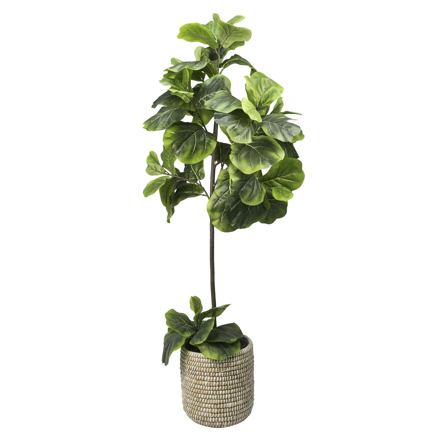 60'' Artificial Fiddle Leaf Fig Tree in Basket | Wayfair North America