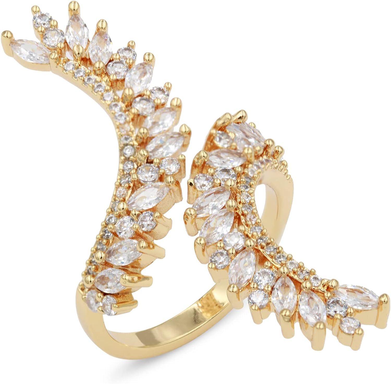 Cocktail Fashion Ring Size Adjustable From 6-8.5 CZ Marquise Shape Jewelry for Women | Amazon (US)