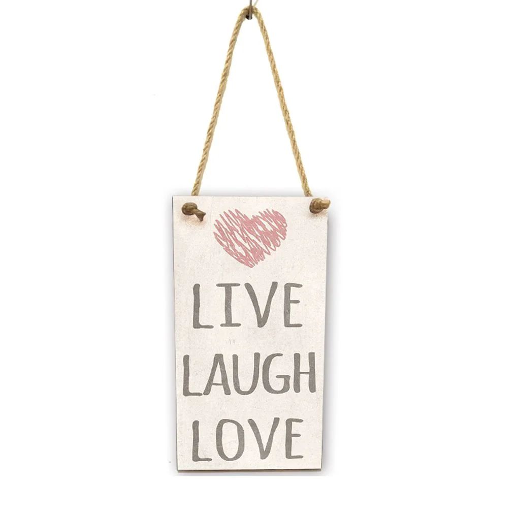 Live Laugh Love Signs Wood Plate Rectangular Letters Wall Hanging Board Dining Room Hallway Decor... | Walmart (US)