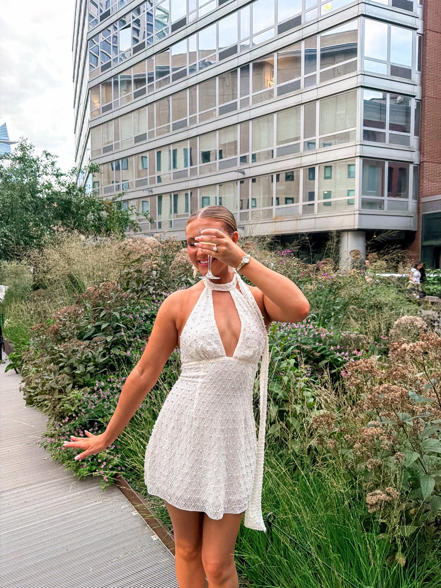 White pearl halter dress from Oh Polly work for NYFW!☁️🥂

#LTKootd #LTKNYFW