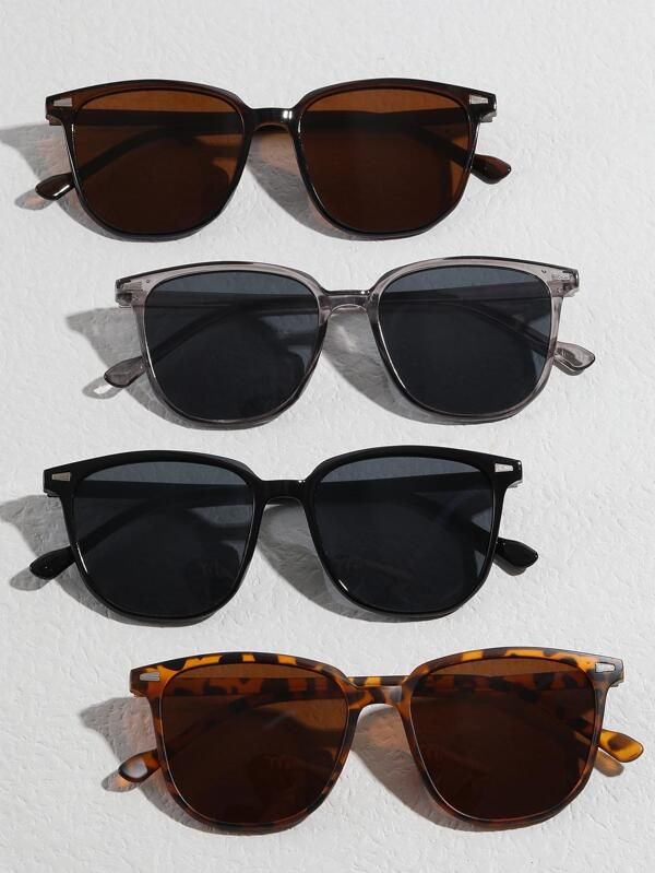 4pairs Women Tortoiseshell Square Frame Fashion Glasses For Summer | SHEIN