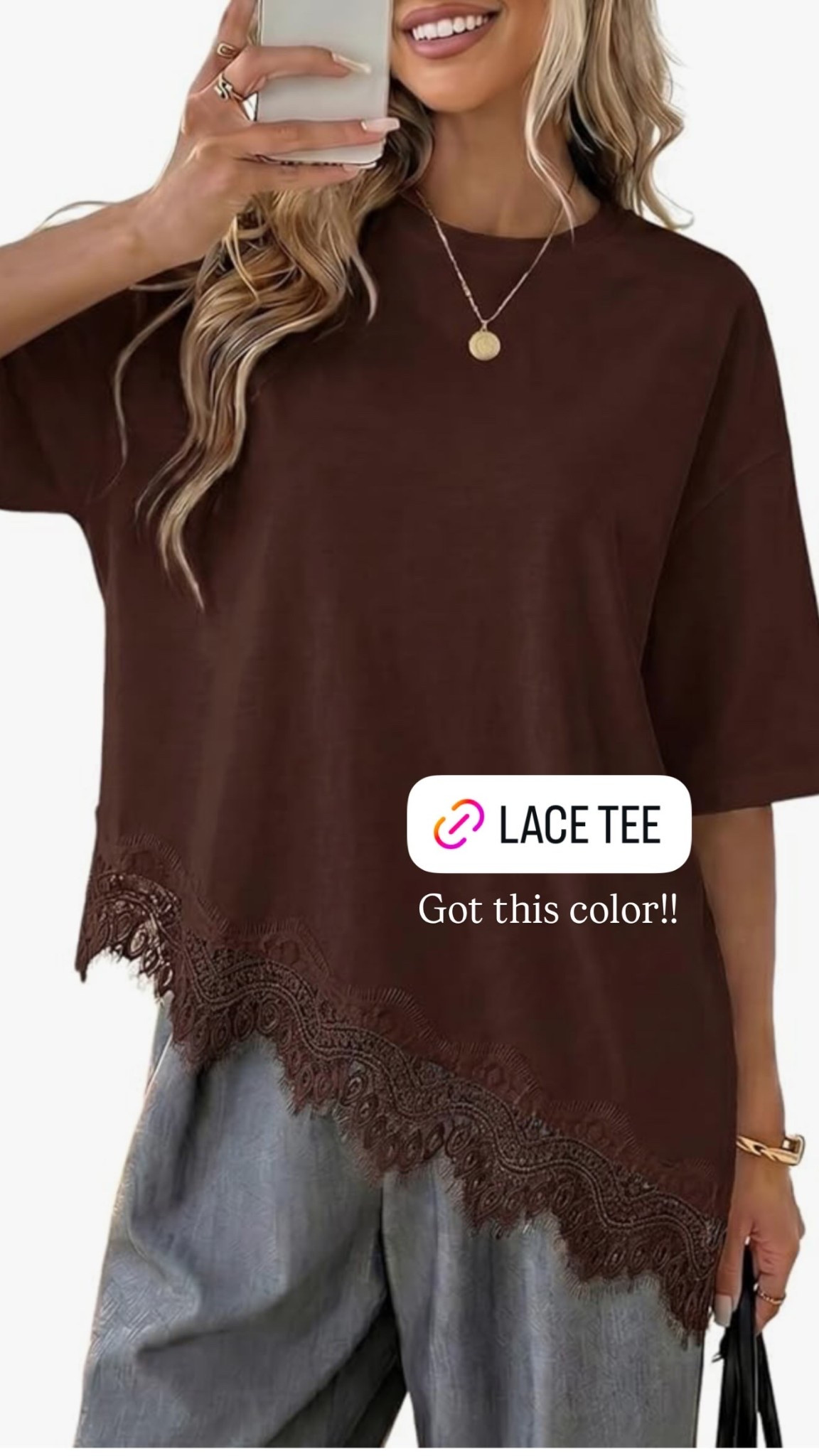 Went with the brown color for this Amazon lace tee !!

#LTKSeasonal #LTKootd #LTKBump