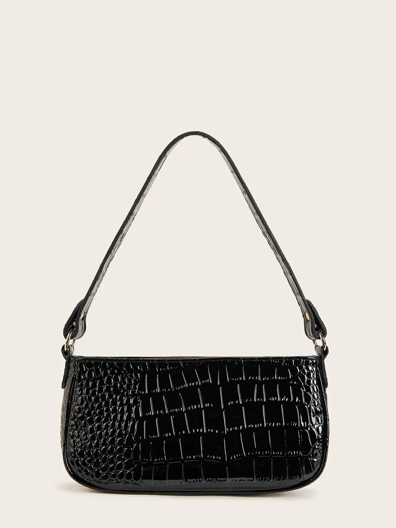 Croc Embossed Baguette Bag | SHEIN