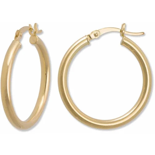 Brilliance Fine Jewelry Yellow Gold over Sterling Silver Round Tube Hoop Earrings - Walmart.com | Walmart (US)