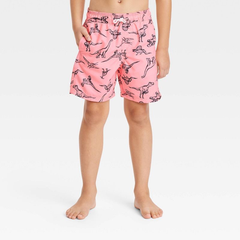 Boys' Dino Swim Trunks - Cat & Jack™ Pink | Target