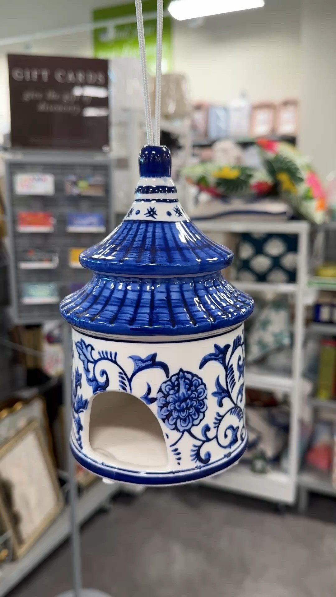 Blue and white ceramic birdhouse, chinoiserie 

#LTKHome