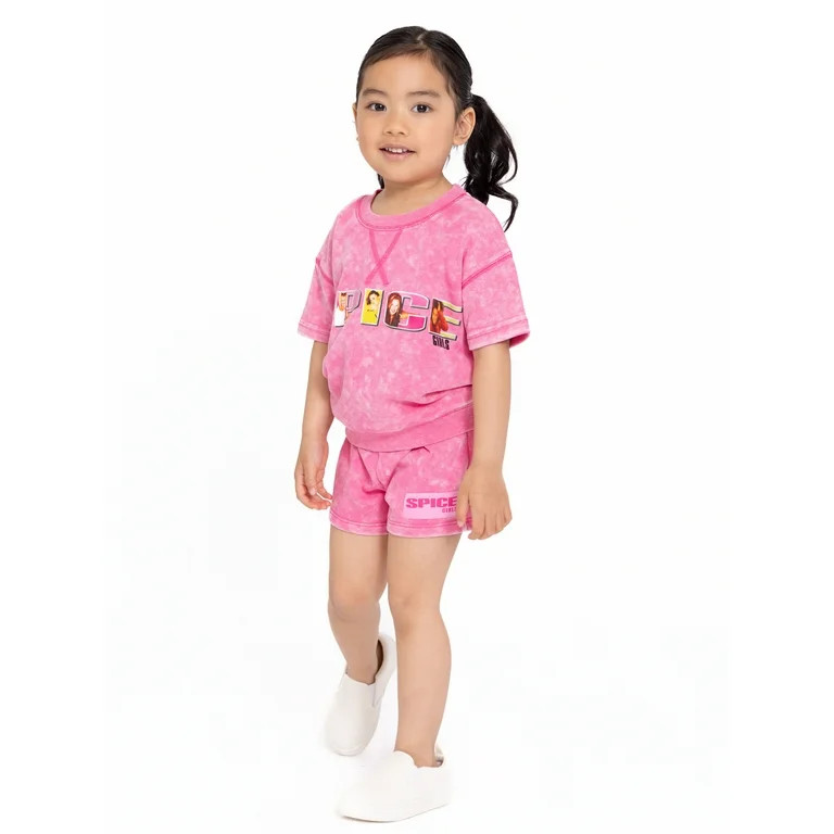 Spice Girls Toddler Girls Short-Sleeve Sweatshirt and Shorts Set, 2-Piece, Sizes 12M-5T | Walmart (US)