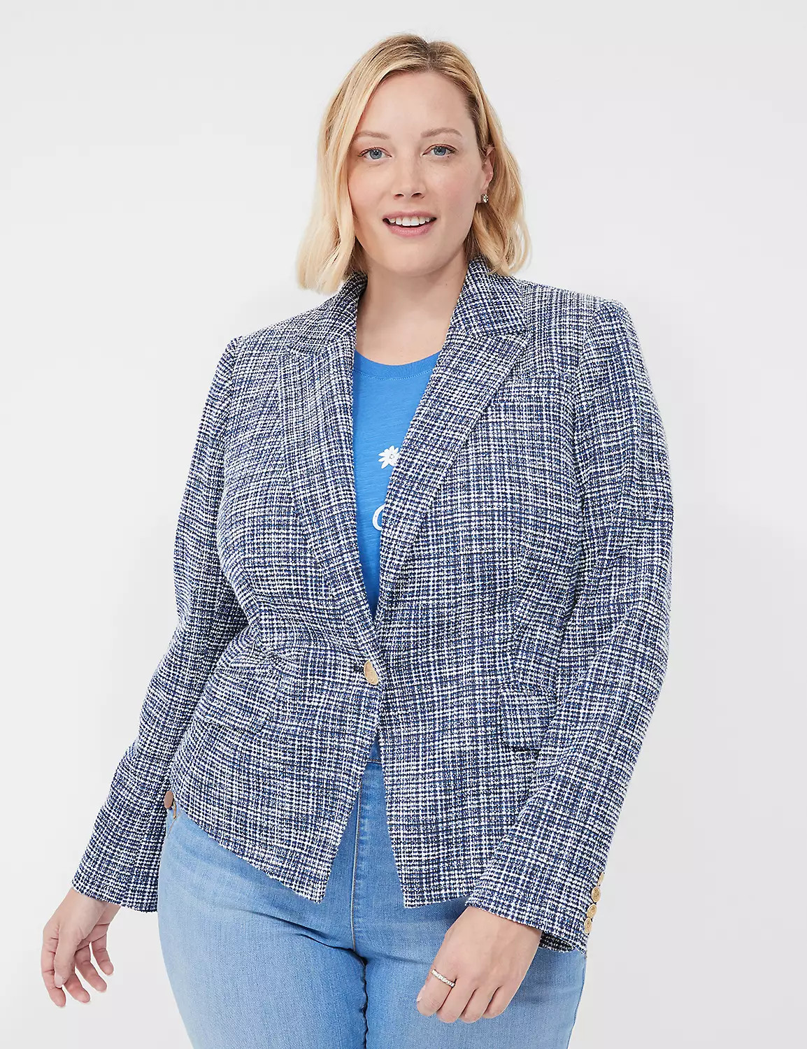 Tweed High-Low One-Button Blazer | LaneBryant | Lane Bryant (US)