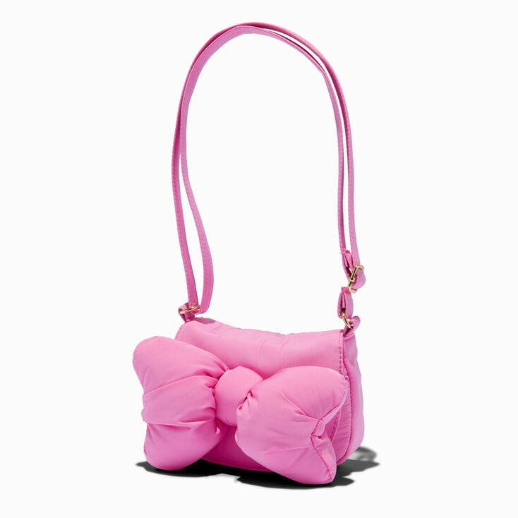 Claire's Club Pink Puffy Bow Crossbody Bag | Claire's (UK)
