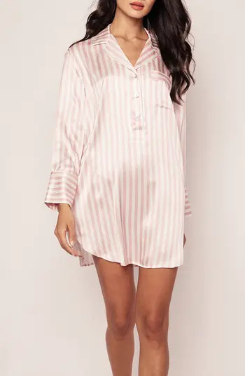 Stripe Long Sleeve Mulberry Silk Nightshirt | Nordstrom