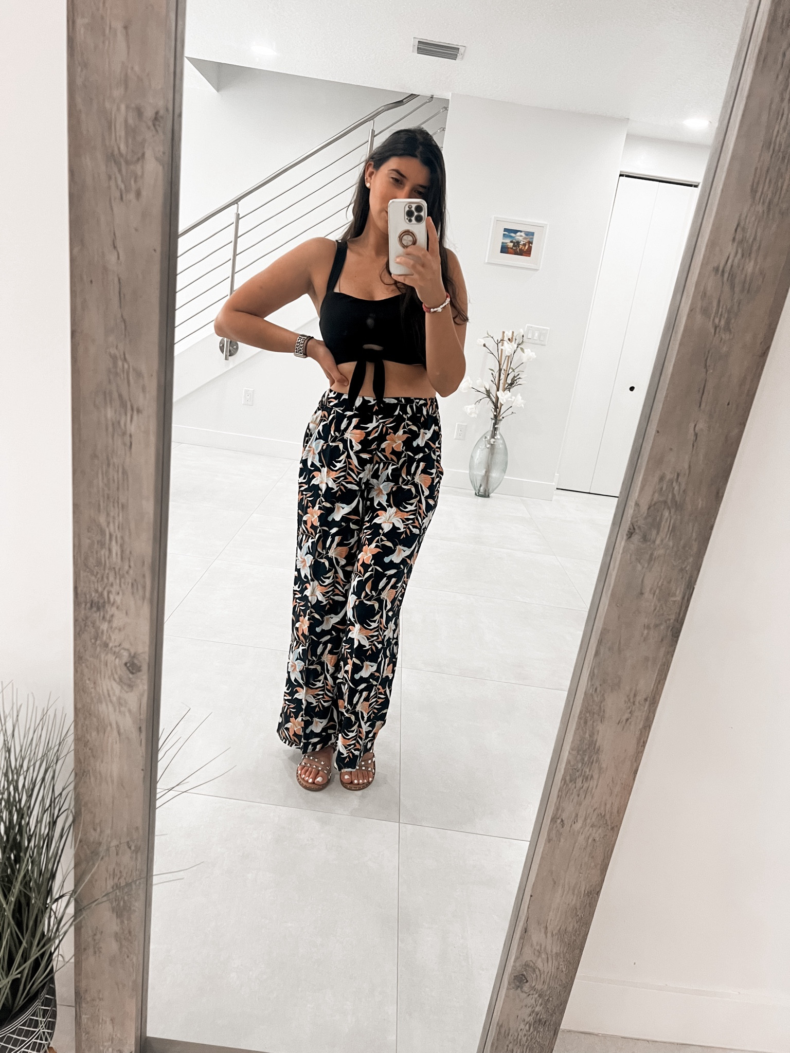 Bringing tropical vibes with this floral wide-leg pant and chic tie-front crop top combo! Perfect for a casual yet stylish look. 🌸✨ Shop my exact outfit through the link! #OOTD #FloralStyle #EffortlessChic #LikeToKnowIt #SummerVibes #FashionFinds

#LTKFindsUnder50 #LTKStyleTip #LTKFindsUnder100