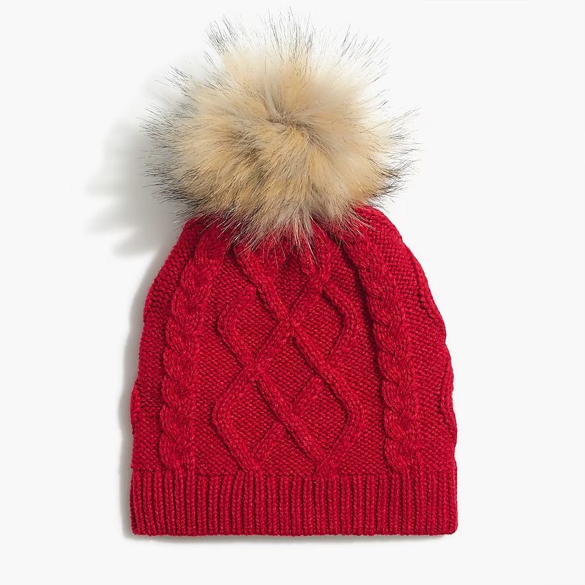 Faux-fur pom-pom hat | J.Crew Factory