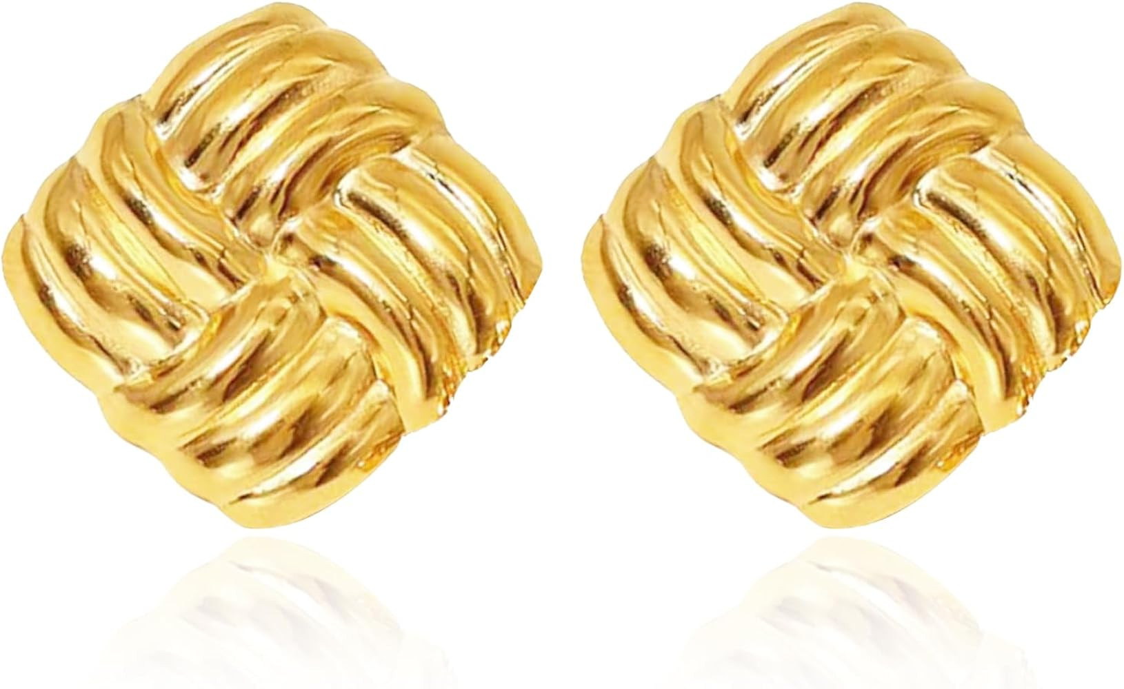 Chunky Gold/Silver Earrings for Women Trendy Knot Link Earrings Geometry Drop Dangle Earrings Sta... | Amazon (US)