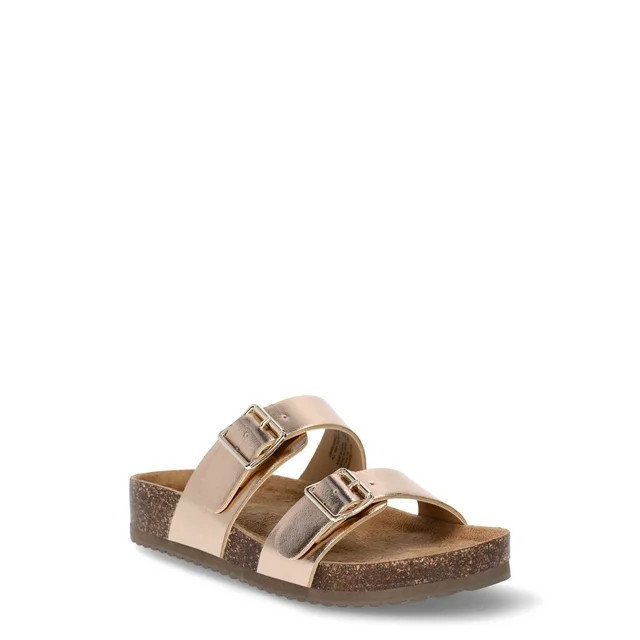 Wonder Nation Little & Big Girl 2 Buckle Sandal | Walmart (US)