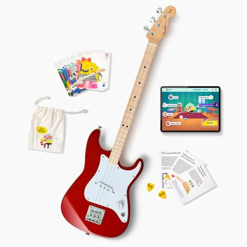 Fender x Loog 3-String Stratocaster Electric kids Guitar 3 string beginner kit (Candy Apple Red) | Amazon (US)