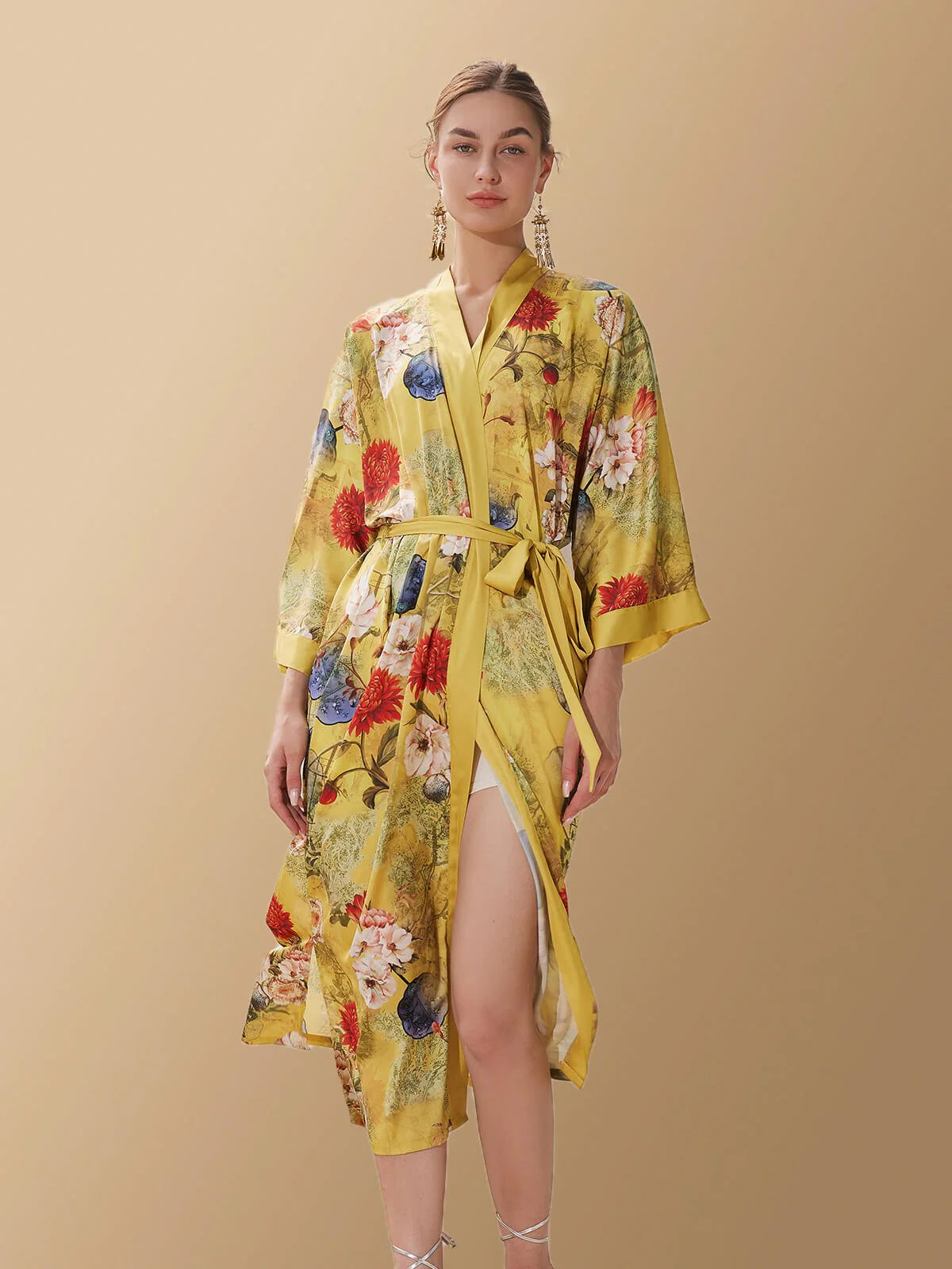Golden Spring Kimono Robe | ulivary