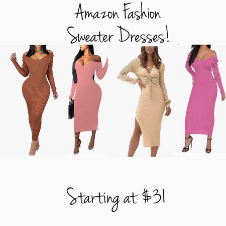 Sweater dresses, holiday outfit, holiday dress, holiday party, Amazon fashion, Amazon deals

#LTKunder50 #LTKstyletip #LTKcurves