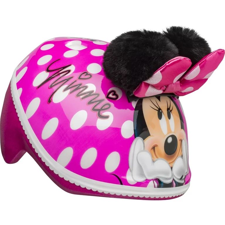Bell Disney Minnie Mouse Pom Pom Ears Bike Helmet, Punch Pink, Toddler 3+ (48-52cm) | Walmart (US)