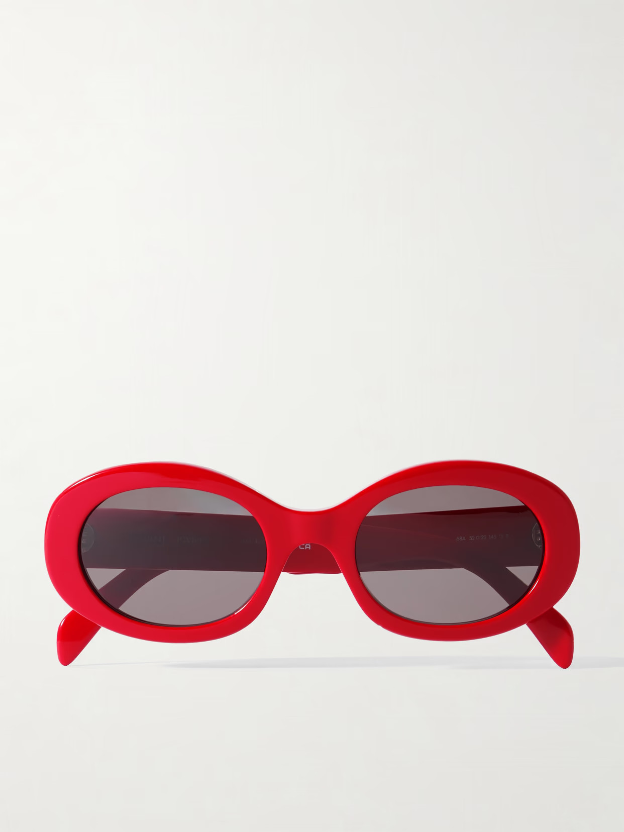CELINE Eyewear - Triomphe Oval-frame Acetate Sunglasses - Red | NET-A-PORTER (US)