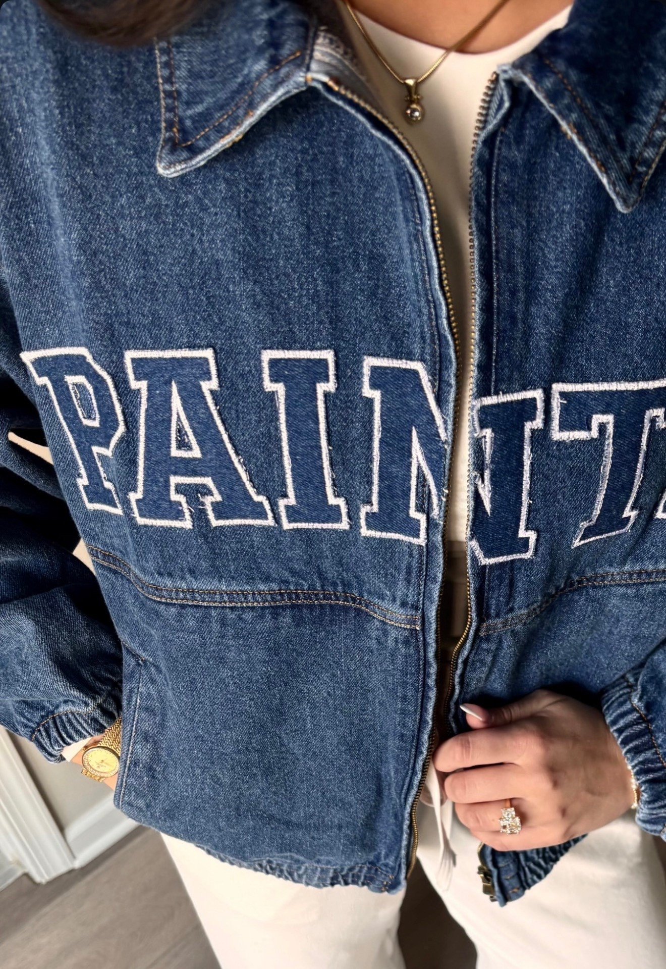The denim jacket!!!! Customized by @jojokdesigns on instagram! 