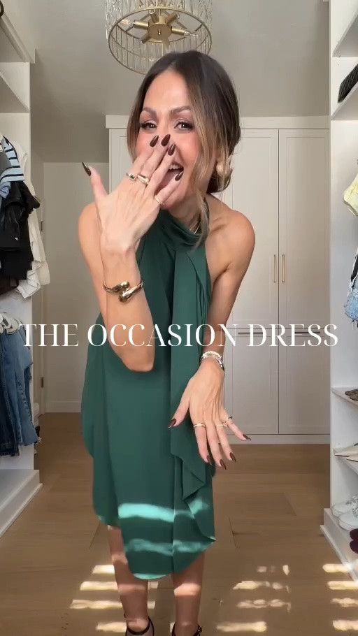 The prettiest green mini for your next special occasion. Simple, chic, and effortlessly feminine.