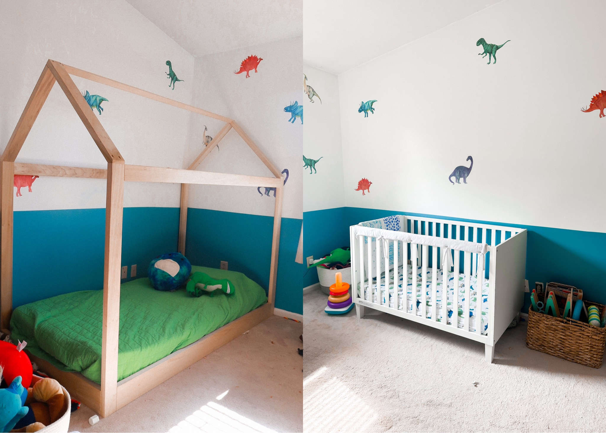 Dinosaur toddler bedroom with Montessori house bed 

#LTKHome #LTKKids