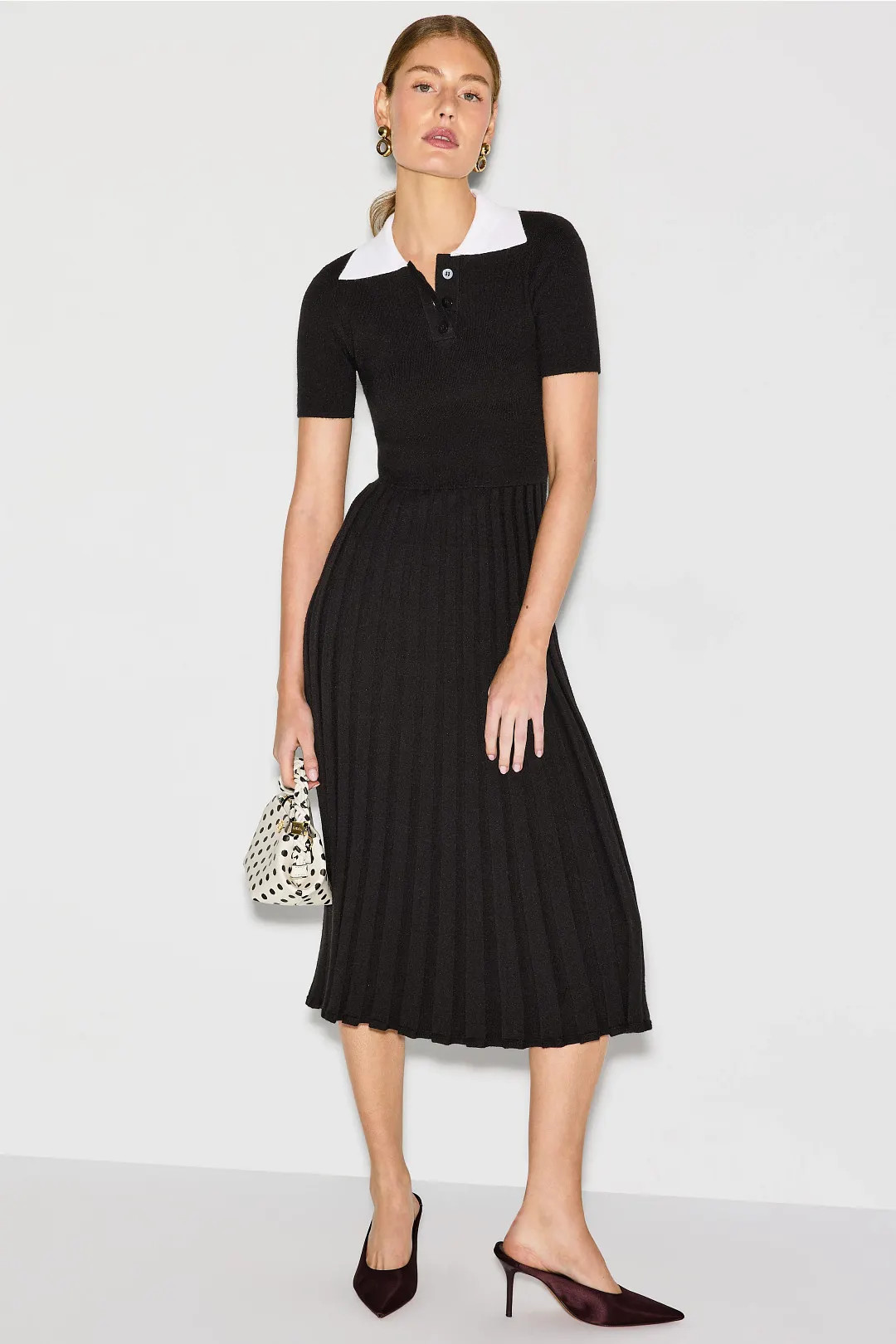 Alexia Admor Black Collared Knit Dress | Rent the Runway