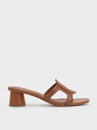 Caramel Easley Cut-Out Heeled Sandals | CHARLES & KEITH UK | Charles & Keith UK