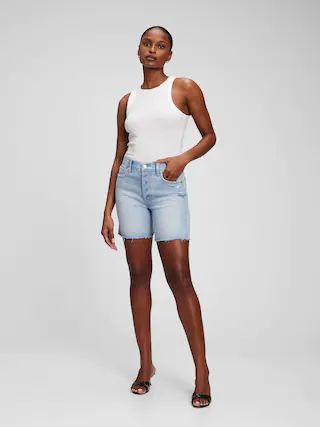 6" High Rise Cheeky Midi Shorts with Washwell | Gap (US)