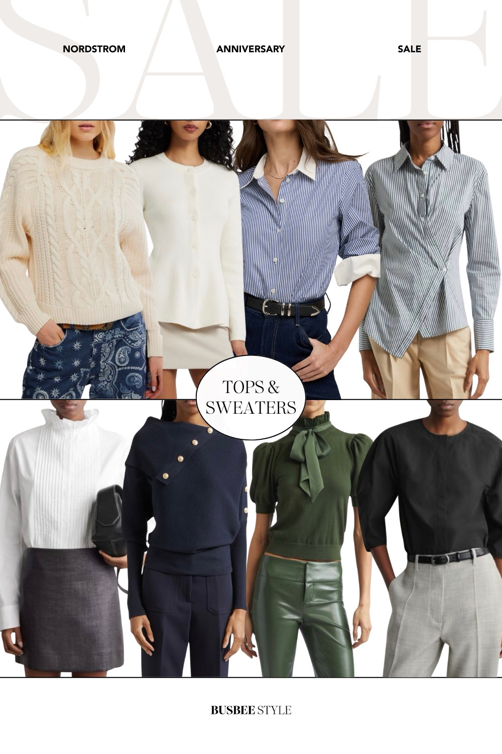 The tops and sweaters that make every bottom in your closet look new again!

A great top does more work than people give it credit for, it can turn last year's jeans into this year's outfit. This edit covers the range: a cream cable knit, a clean cardigan, a striped button-down with a contrast collar, a crossover stripe blouse, a pintuck white top, an off-shoulder navy sweater, a bow-neck knit, and a puff-sleeve black blouse. 

Pick two or three and you'll extend the life of half your existing wardrobe.

#LTKgrwm #LTKOver40 #LTKSaleAlert