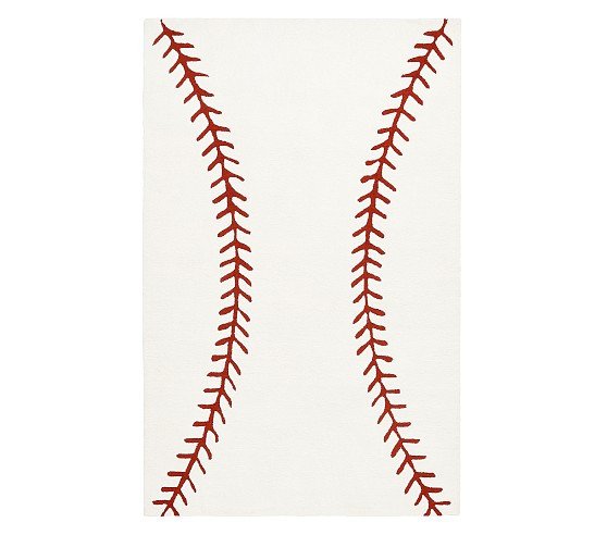 Baseball Stitch Rug | Pottery Barn Kids