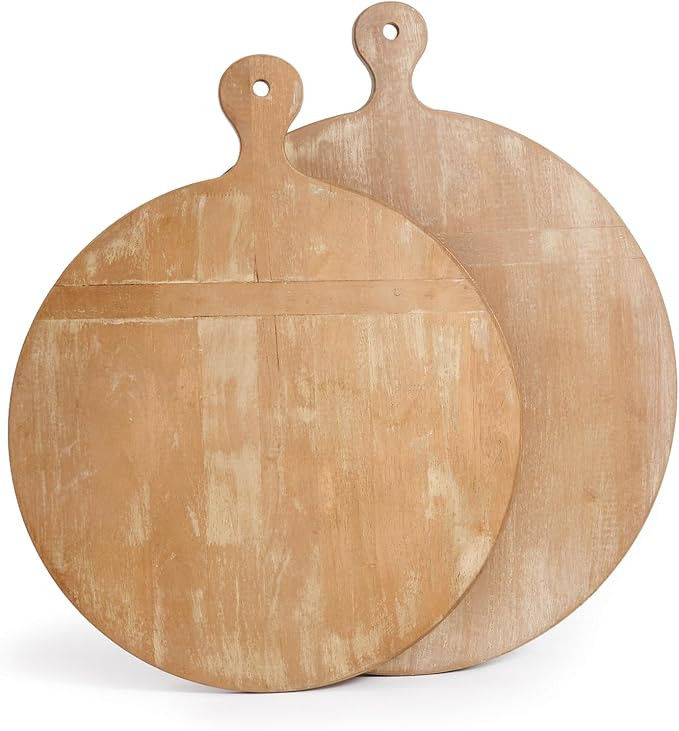 Napa Home & Garden 20" Large Premium Antique Round Wood Cutting Boards Set of 2 Home Farmhouse Ki... | Amazon (US)